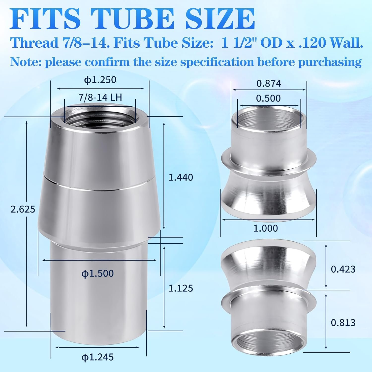 7/8 x7/8-14 Heim Joint Rod End Kit with Bung Left and Right Hand Thread Chromoly Kit Chromoly Joints Panhard Rod End Kit