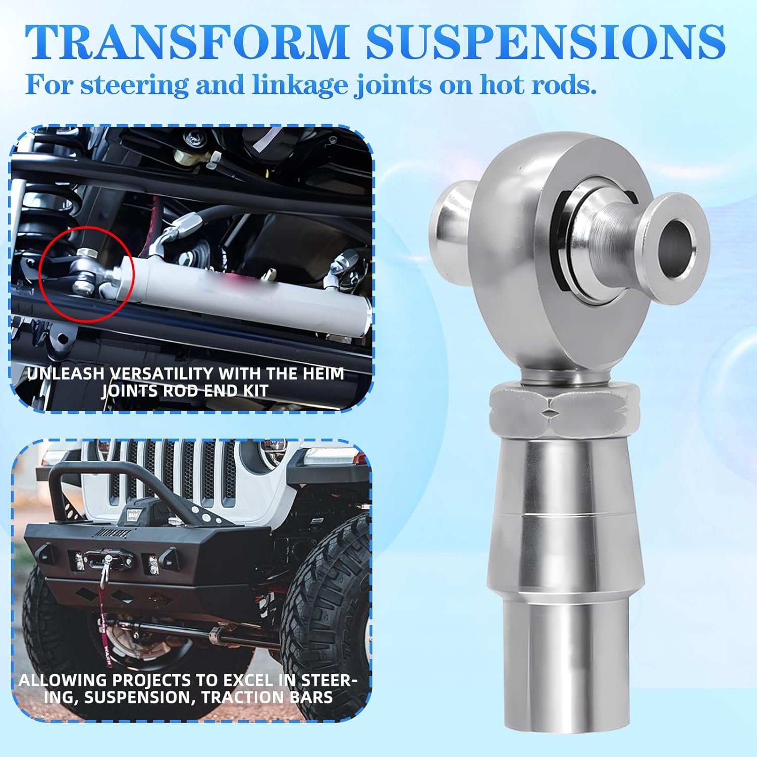 7/8 x7/8-14 Heim Joint Rod End Kit with Bung Left and Right Hand Thread Chromoly Kit Chromoly Joints Panhard Rod End Kit