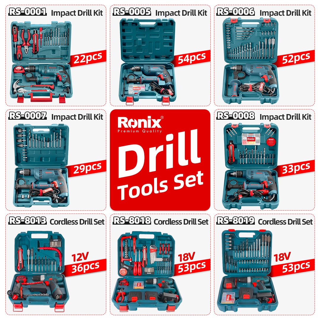 Hardware Electrical Power Combo Kit Cordless Herramientas Drill Machine Set Other Hand Wrench Tool Box Set Tools Kit Tool Sets