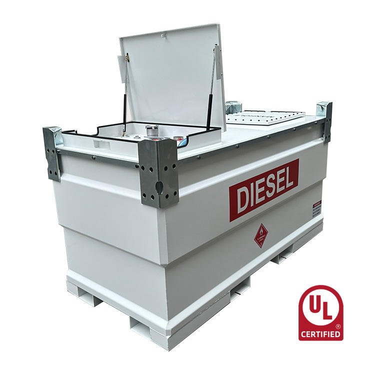 UL142 Portable Transporting Mobile Station Gasoline Double Walled Diesel Gasoline Fuel Cube Tank with Pump
