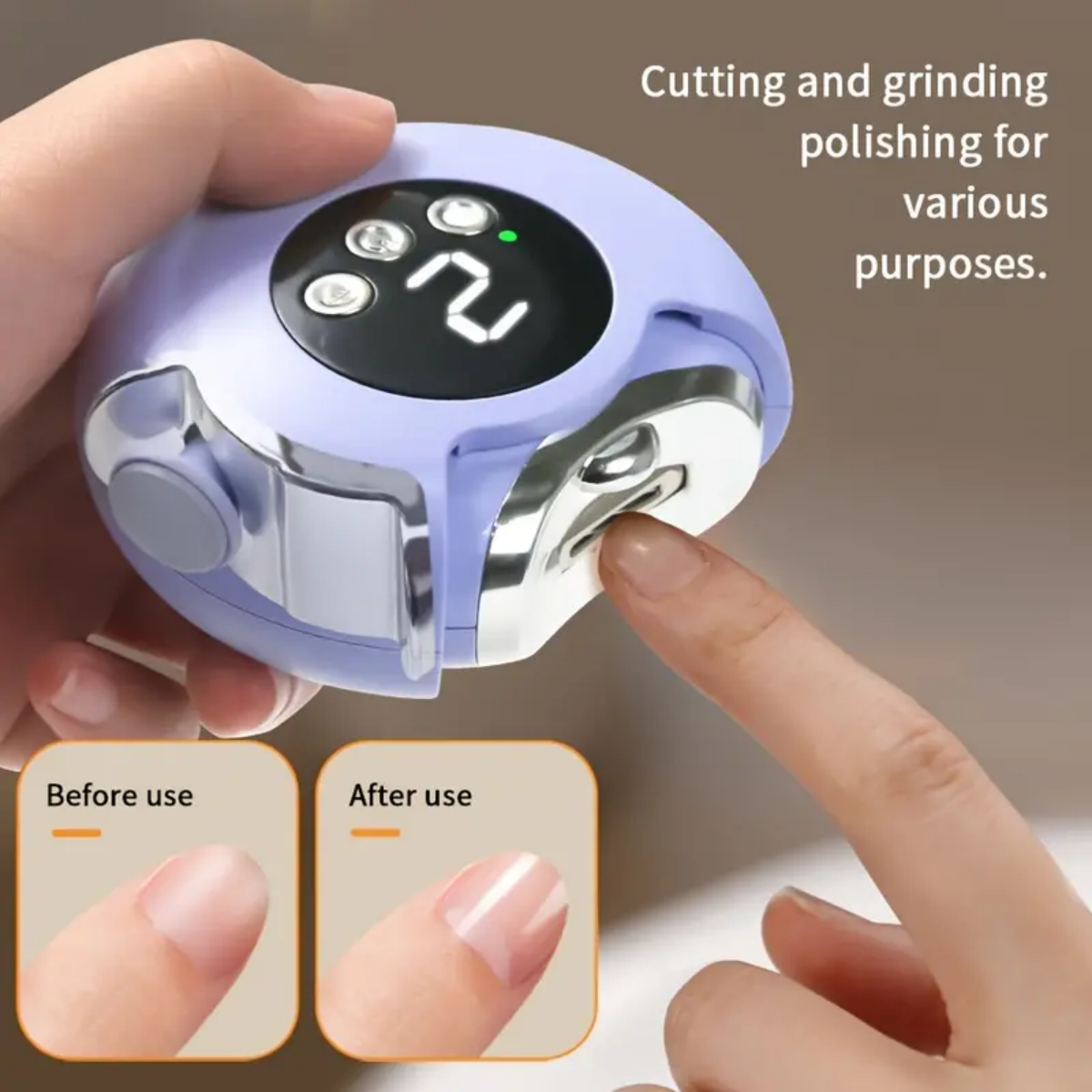 OEM Portable 2 In1 Electric Home Automatic Adult Children Nail Polisher and Clipper 400mAh Home Use Nail Care Equipment