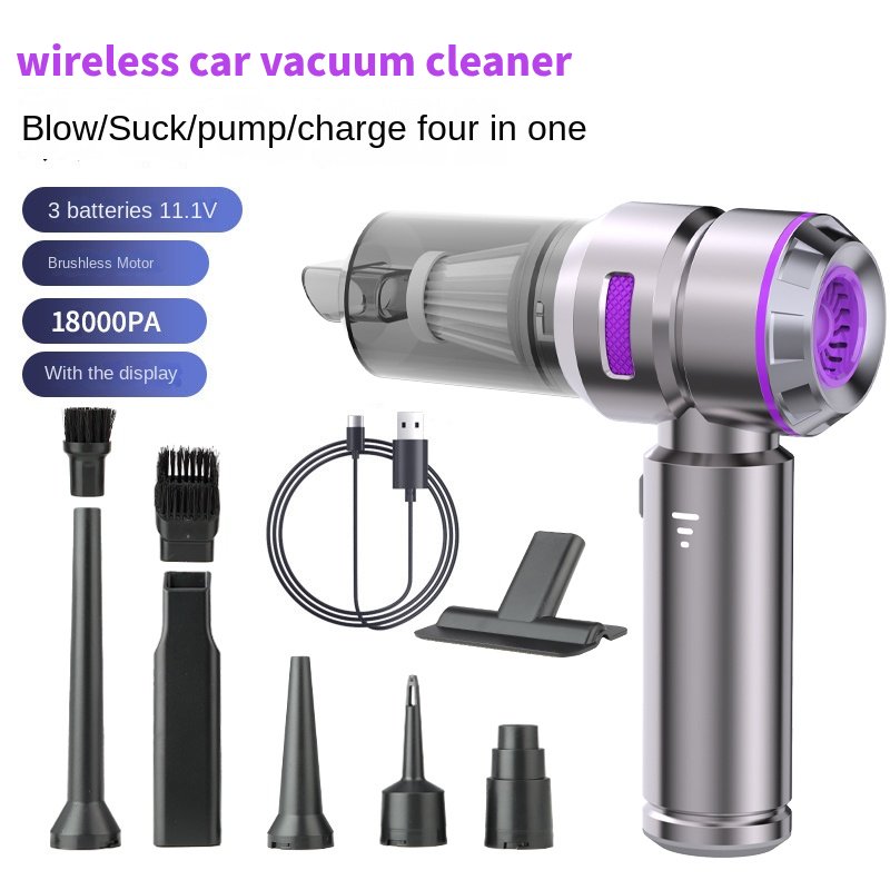 Portable 100W Brushless Motor Vacuum Cleaner 3rd Gear Car Accessories 18000Pa Handheld Wireless Car Cleaning Tool