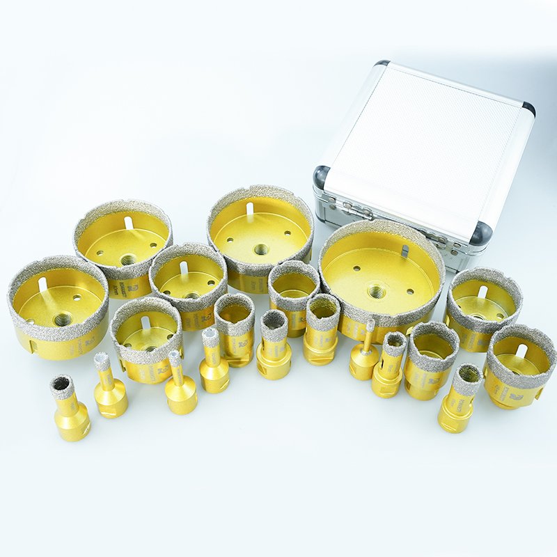 Diamond Crowns Brazed 16Pcs 6-60mm Core Drill Bit Sets for Concrete Granite Marble Ceramic Tile Cutting