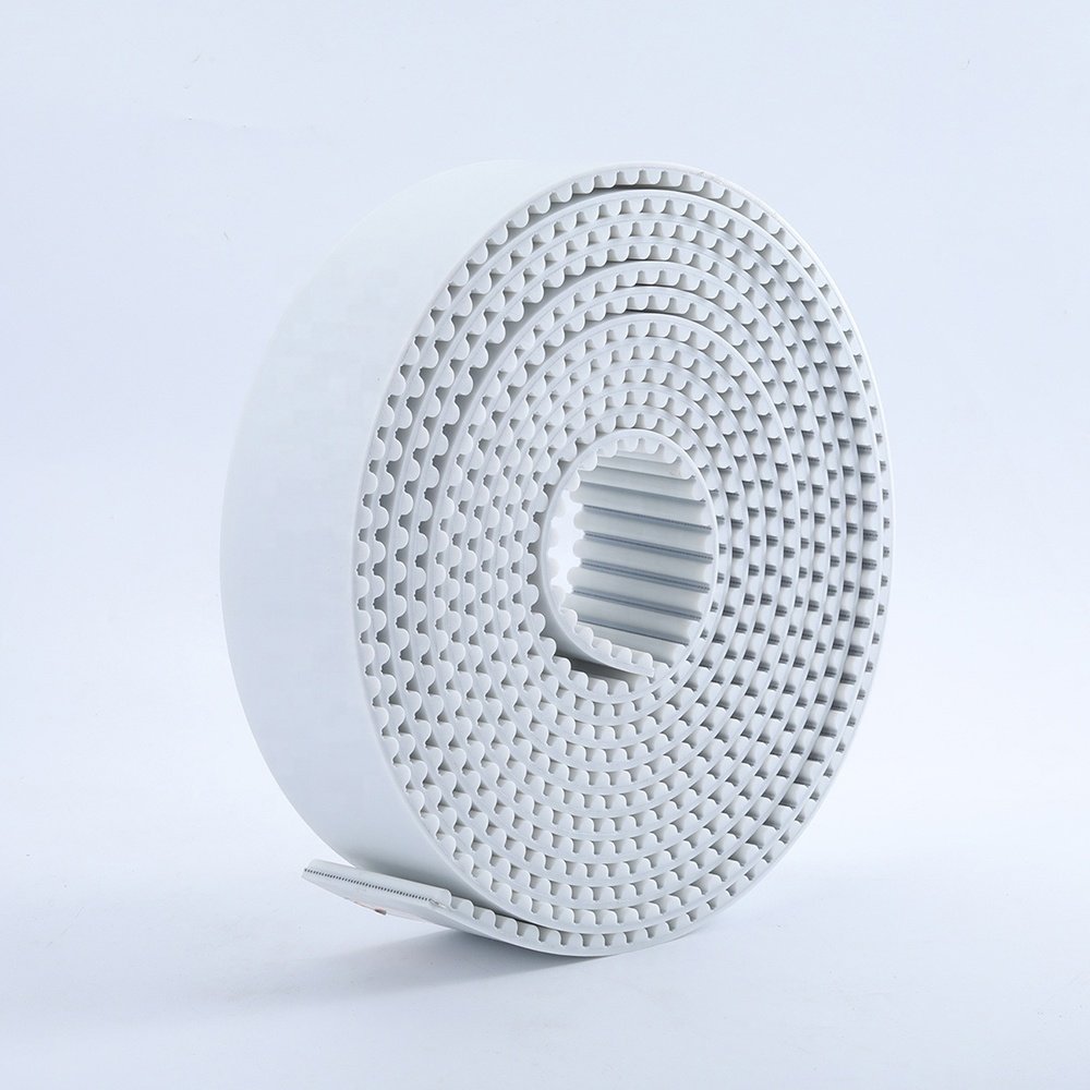 Polyurethane HTD8M Timing Belt White open-ended jointed pu transmission synchronous belt