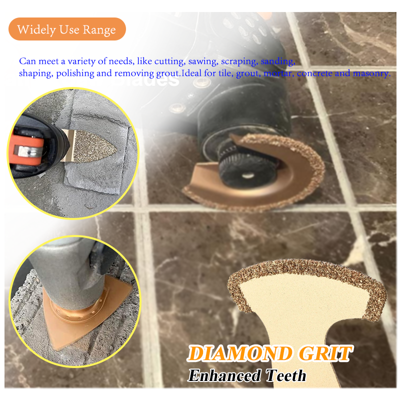 Power Accessories Universal Kit Carbide Oscillating Multi Tool Blade, Multitool Saw Blade for Tile Grout Mortar Concrete Masonry