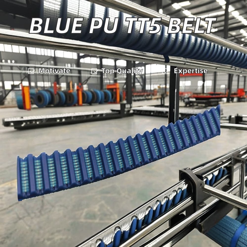 Open End Blue PU TT5 Timing Pulley Belt Factory-Sourced Steel Synchronous Transmission Belt Farm Industries OEM Customized