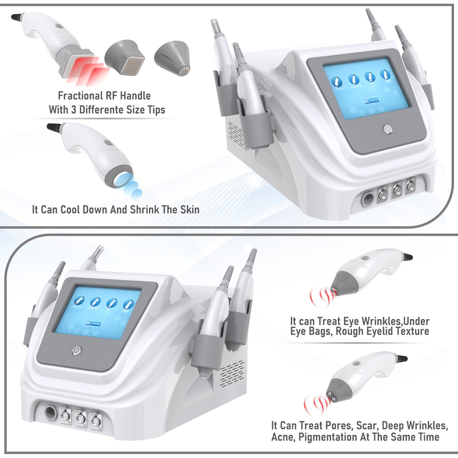 2024 Radio Frequency Scarlet Fractional Vivace Gold RfMicroneedling CPT Machine for Fix Facial Lift