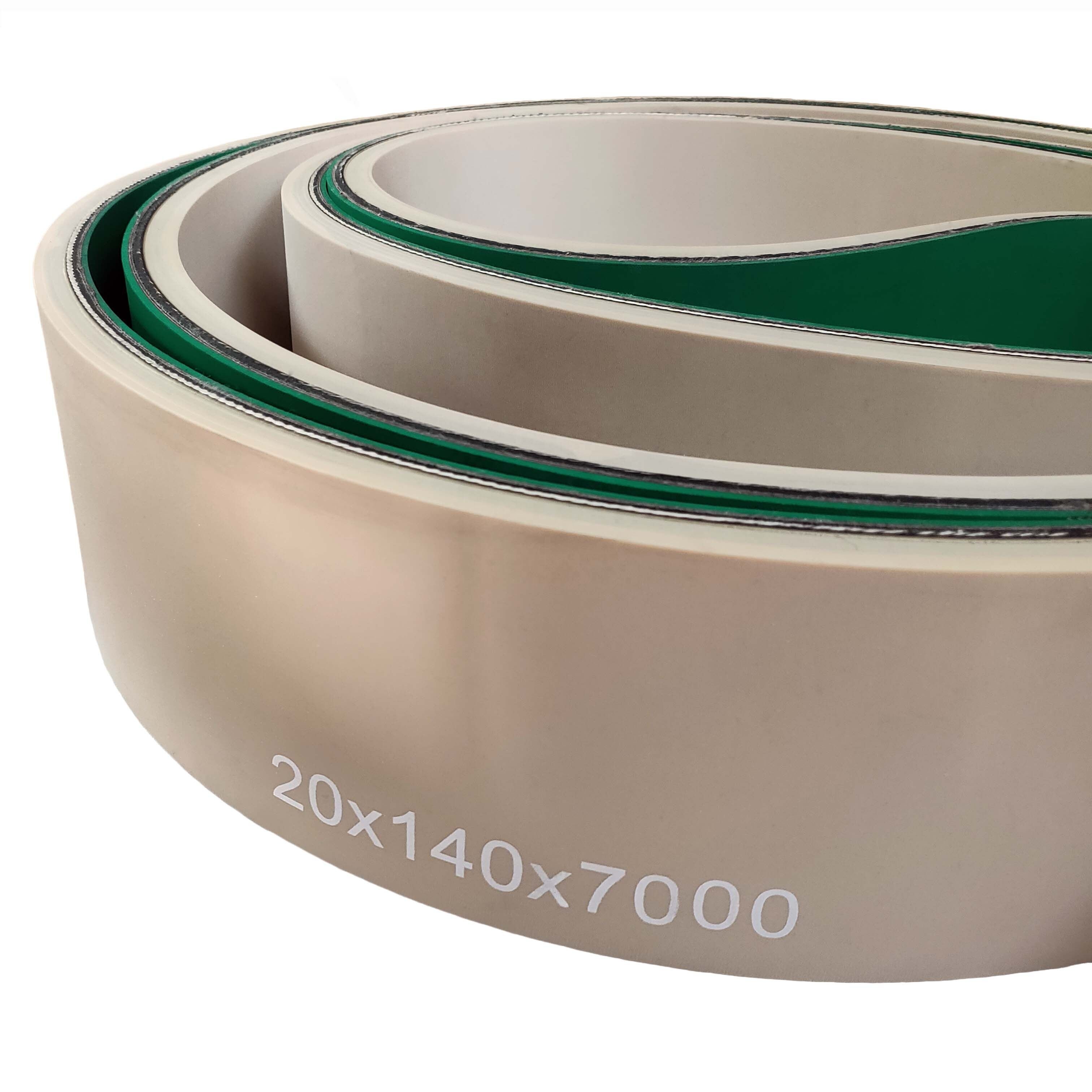 High-Wear-Resistant White and Green Rubber Transmission Belt Flat Pulling Belt for Electric Cable