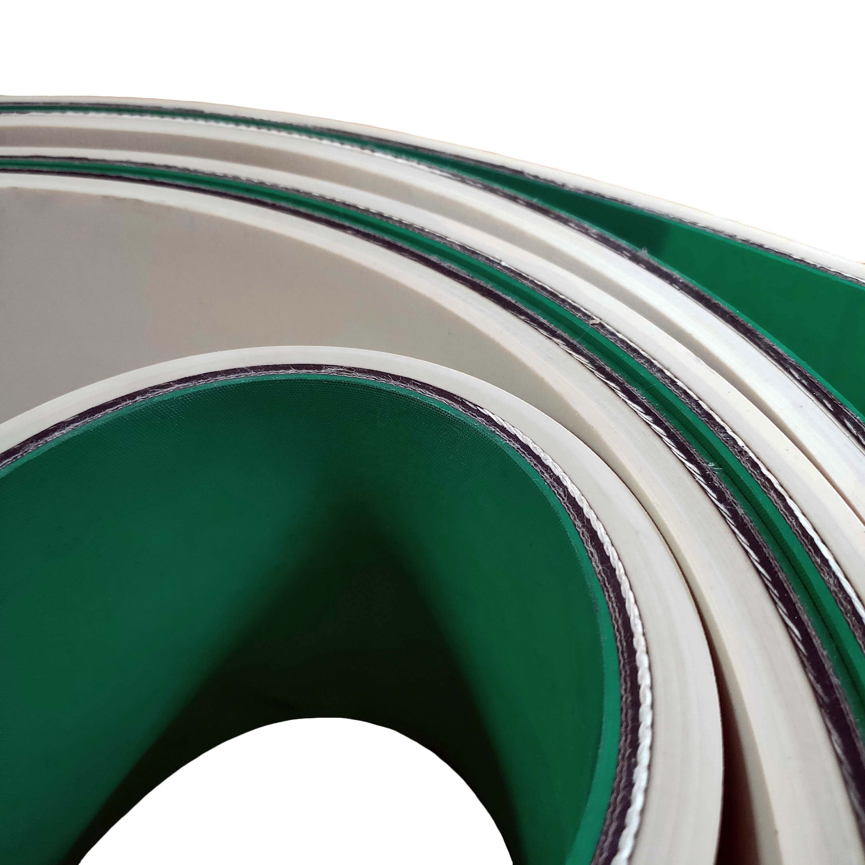 High-Wear-Resistant White and Green Rubber Transmission Belt Flat Pulling Belt for Electric Cable