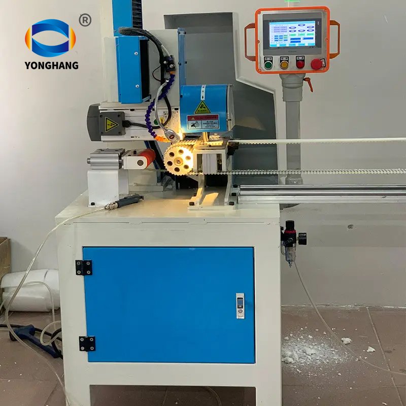 PU timing belt double toothed belts grinding back side grooving making machine