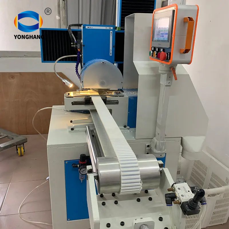 PU timing belt double toothed belts grinding back side grooving making machine