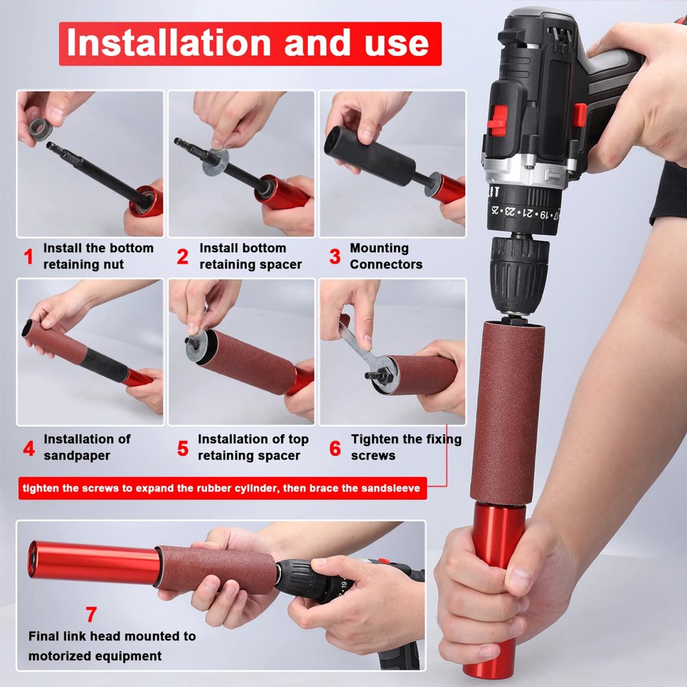 Woodworking sanding tools: Belt sander sanding rod comes with sandpaper