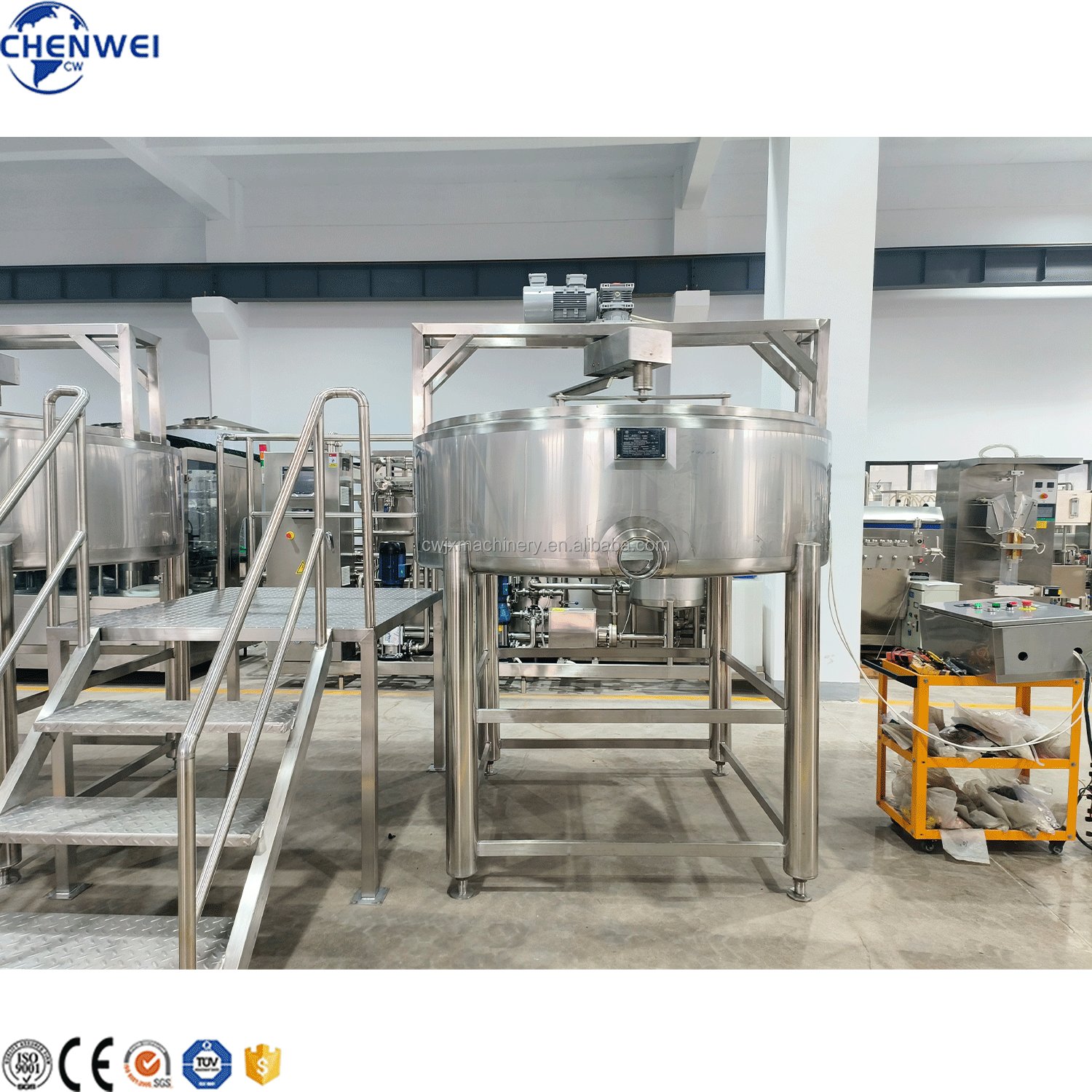 1000 Liters Cheese Vat Tank Mozzarella Cheese Making Machine Dairy Processing Equipment