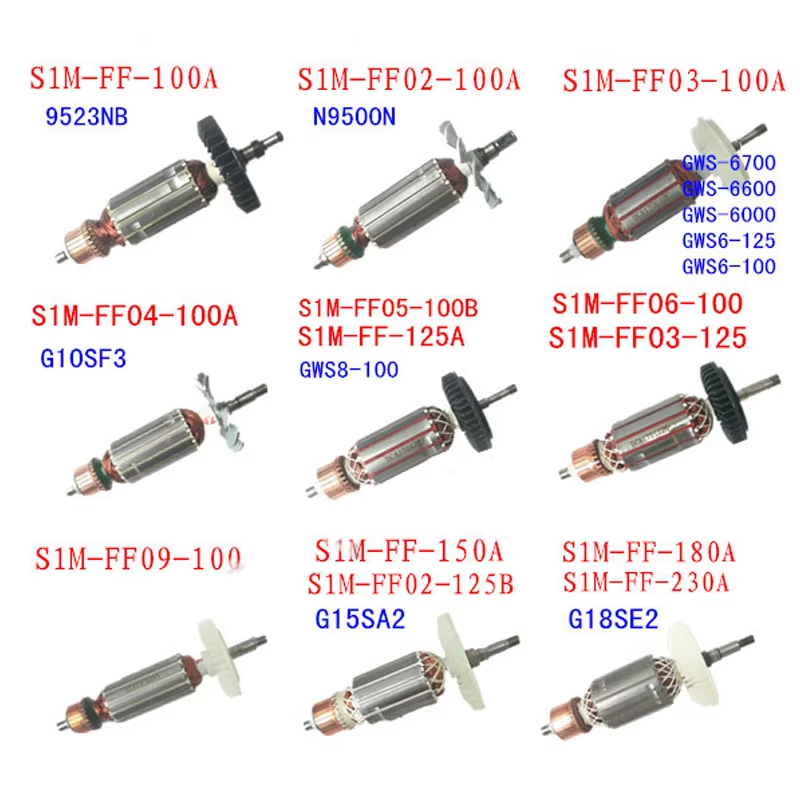 Angle Grinder Rotor And Stator Accessories Power Tool Parts S1M-FF03-100A 04-100A05-100B Angle Grinder Armature/Rotor