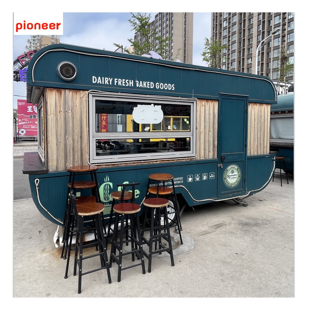 OEM Mobile Fast Food Trailer Ice Cream Hotdog Catering Cart with Full Kitchen Snack Vending Taco BBQ Grill Truck Customized