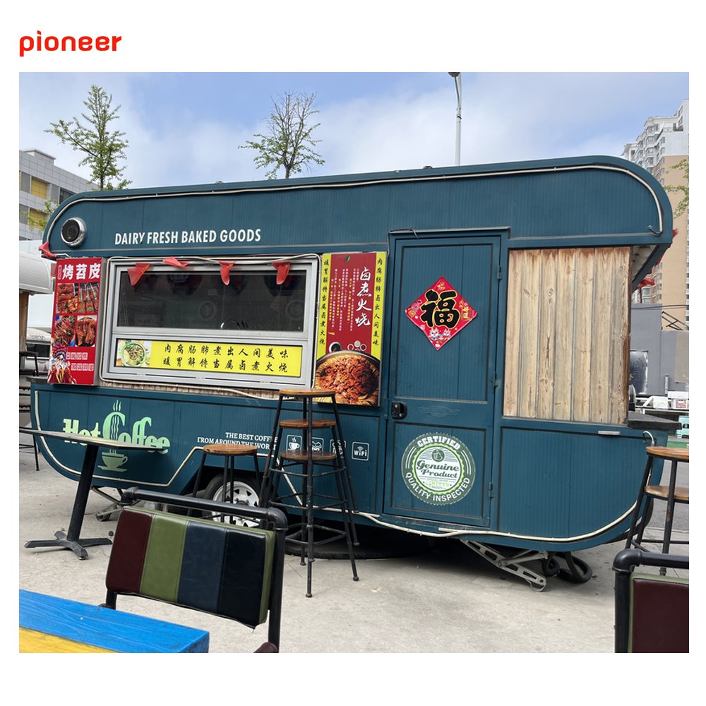 OEM Mobile Fast Food Trailer Ice Cream Hotdog Catering Cart with Full Kitchen Snack Vending Taco BBQ Grill Truck Customized