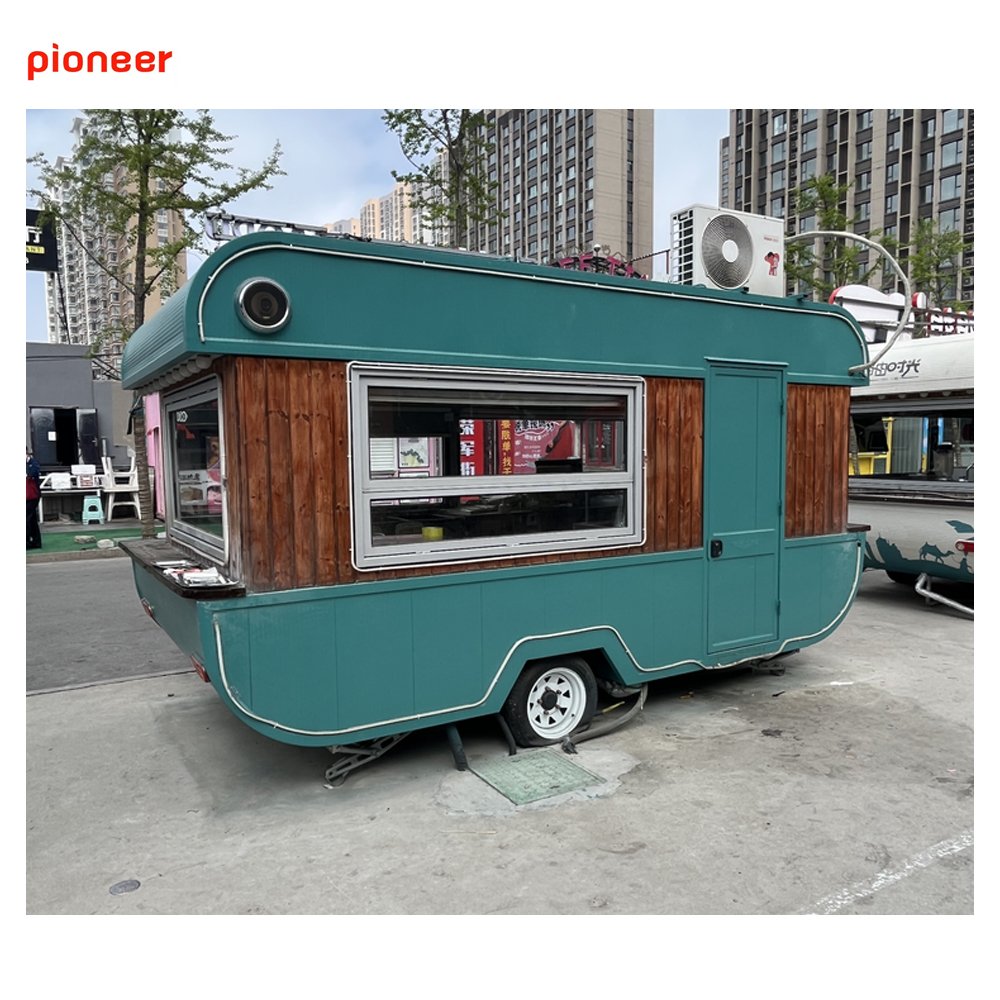 OEM Mobile Fast Food Trailer Ice Cream Hotdog Catering Cart with Full Kitchen Snack Vending Taco BBQ Grill Truck Customized