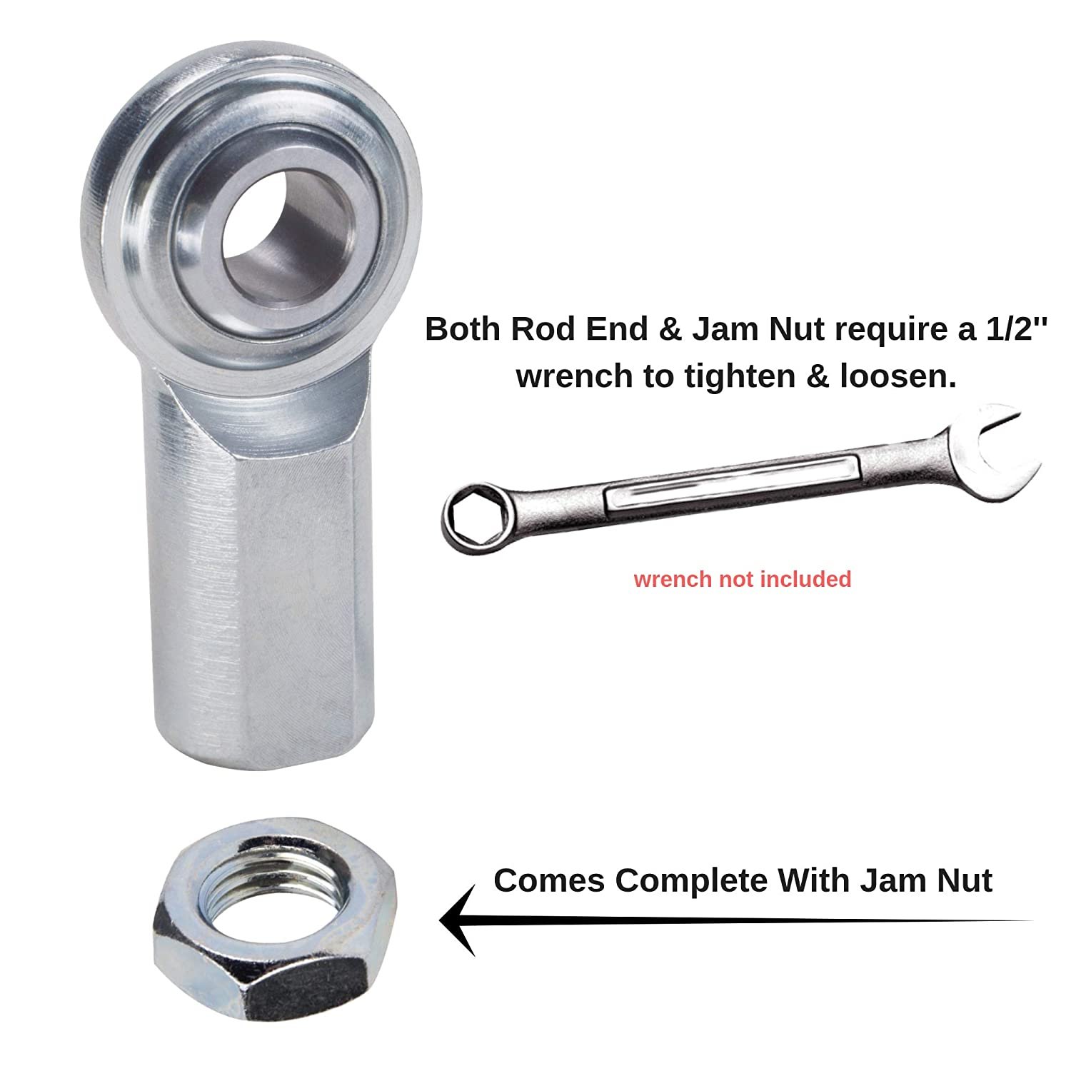 Rod end 5/16 x 5/16-24 female economy right hand rod end bearing with plug nut connecting rod end direct