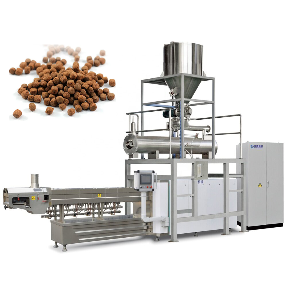 Auto Twin Screw Dry Animal Pet Food Pellet Feed Machine Extruder Food Dog