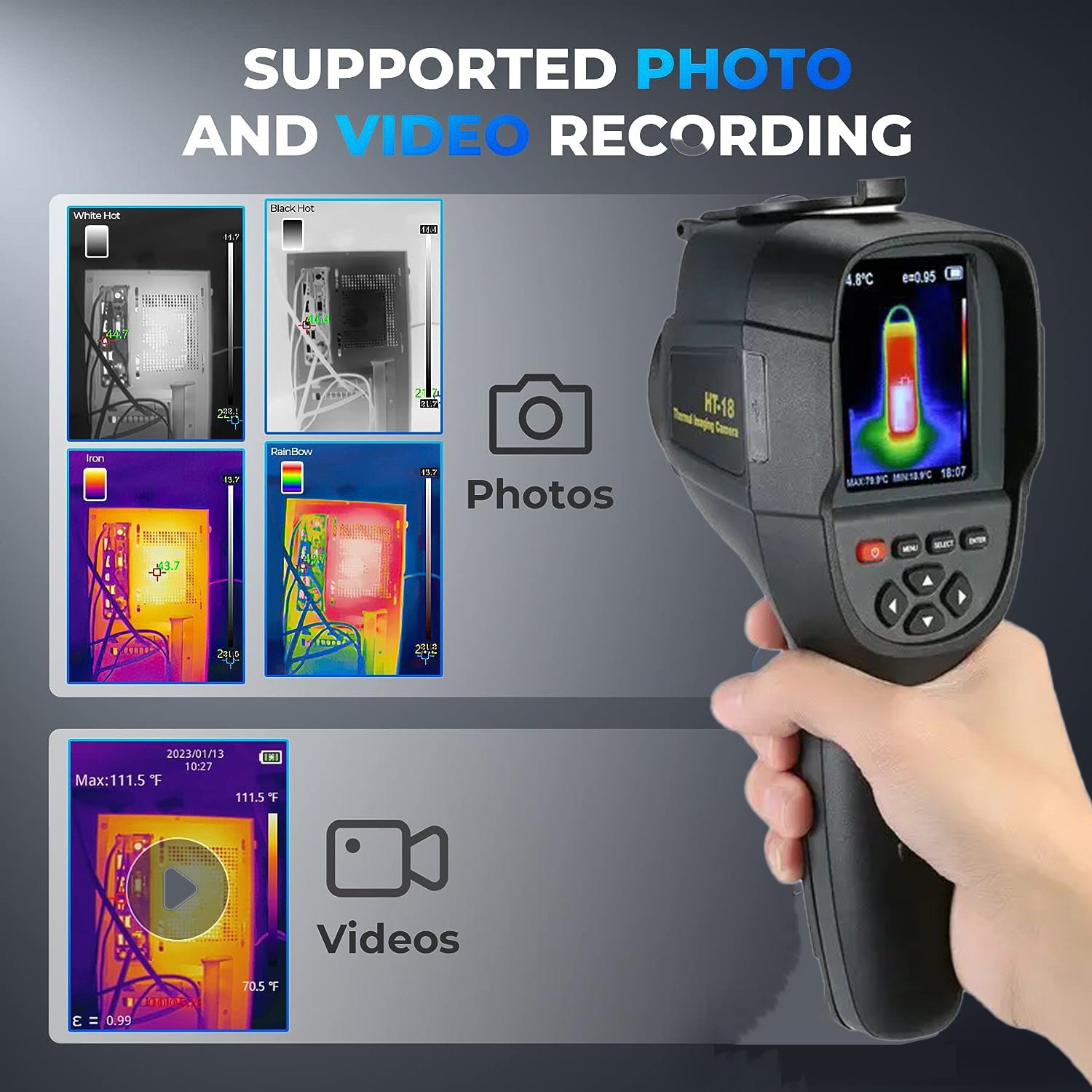 HTI Body Temperature & Electronic Repair 256*192 Camera Infrared Thermal Imaging Thermo Scanner
