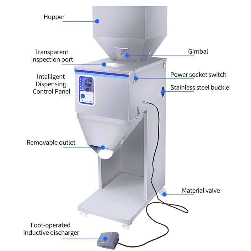 1g-15000g Large Capacity Vertical Packing Auto One-Touch Dispensing Coffee Rice Nut Tea Grains Cereals Powder Filling Machine