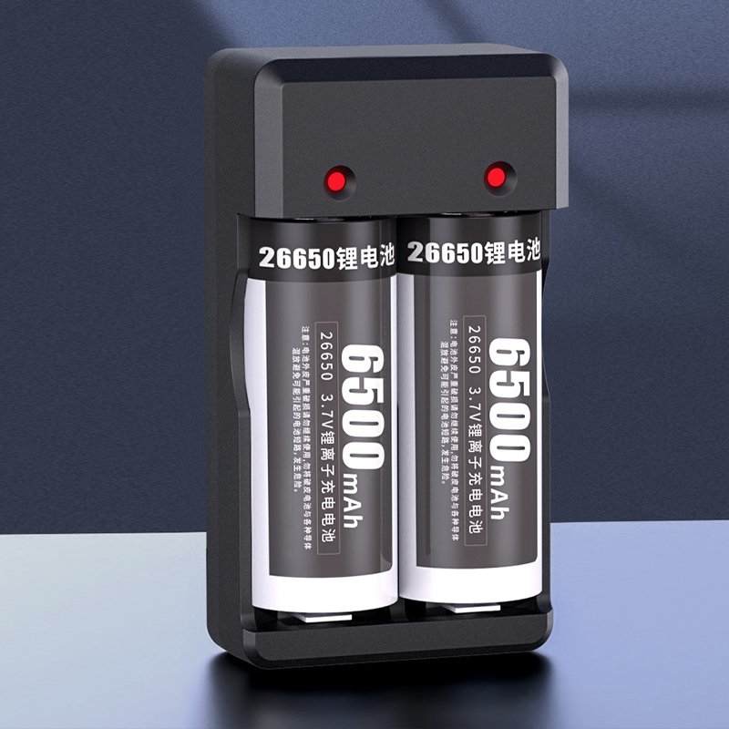 High Quality Cylinder 26650 Lithium Battery 6500mah Large Capacity Constant Voltage 3.7V Rechargeable Lithium Battery