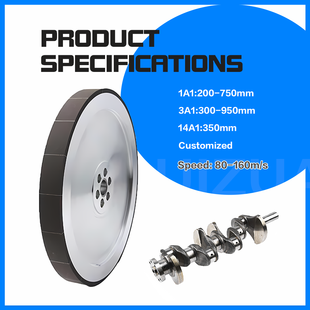 vitrified crankshaft Main Bearing Rod Journals Crankpin Journals and Flywheel Flange End grinding CBN wheel