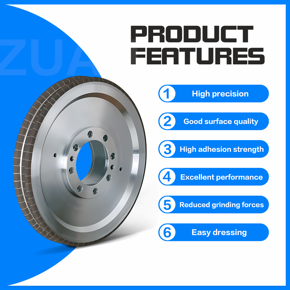 vitrified crankshaft Main Bearing Rod Journals Crankpin Journals and Flywheel Flange End grinding CBN wheel