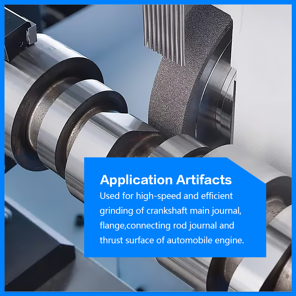 vitrified crankshaft Main Bearing Rod Journals Crankpin Journals and Flywheel Flange End grinding CBN wheel
