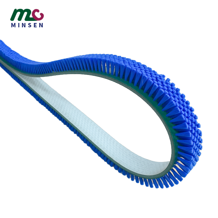 Manufacturer customized 6mm-12mm added blue brush PVC conveyor belt