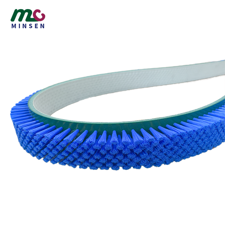 Manufacturer customized 6mm-12mm added blue brush PVC conveyor belt