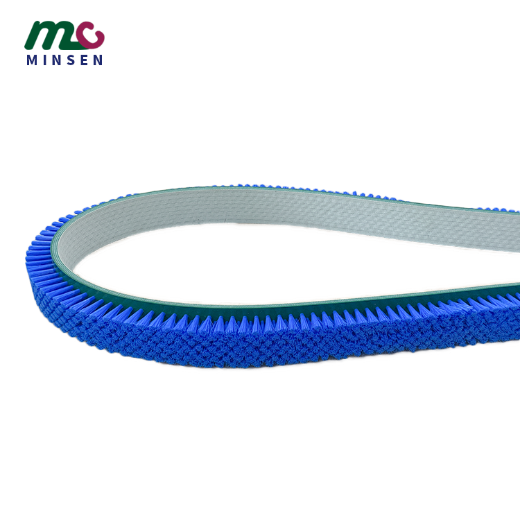 Manufacturer customized 6mm-12mm added blue brush PVC conveyor belt