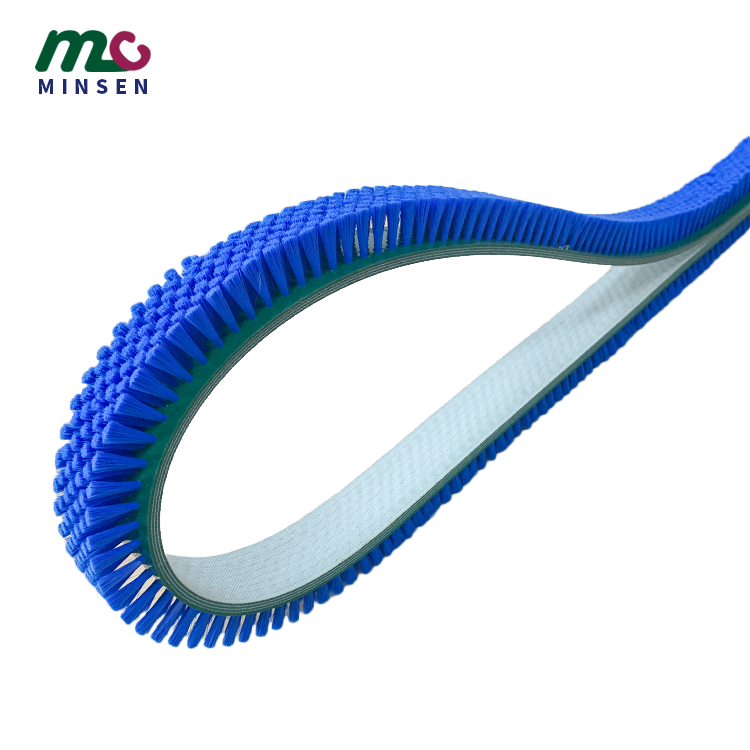 Manufacturer customized 6mm-12mm added blue brush PVC conveyor belt