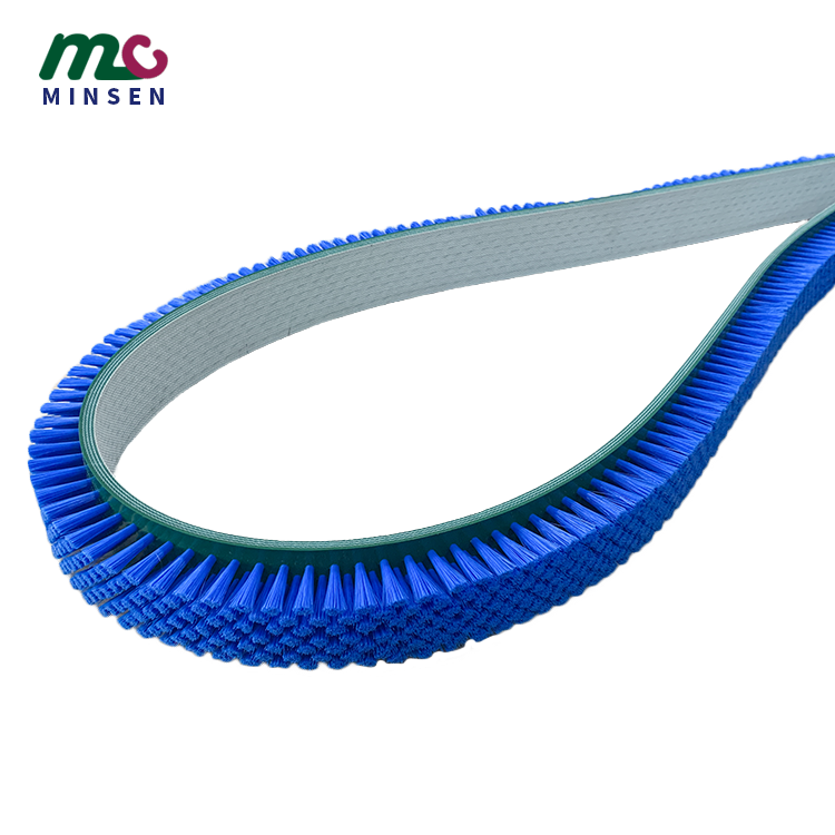 Manufacturer customized 6mm-12mm added blue brush PVC conveyor belt