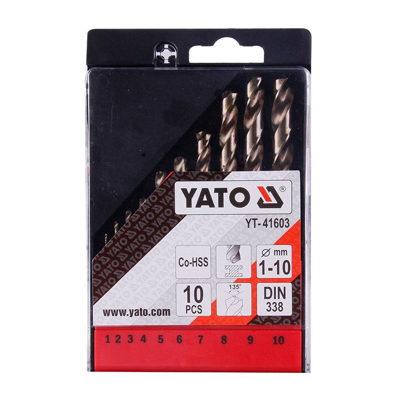 YATO YT-41603 CO-HSS TWIST DRILL BIT SET 10 PCS 1-10MM POWER TOOL ACCESSORIES