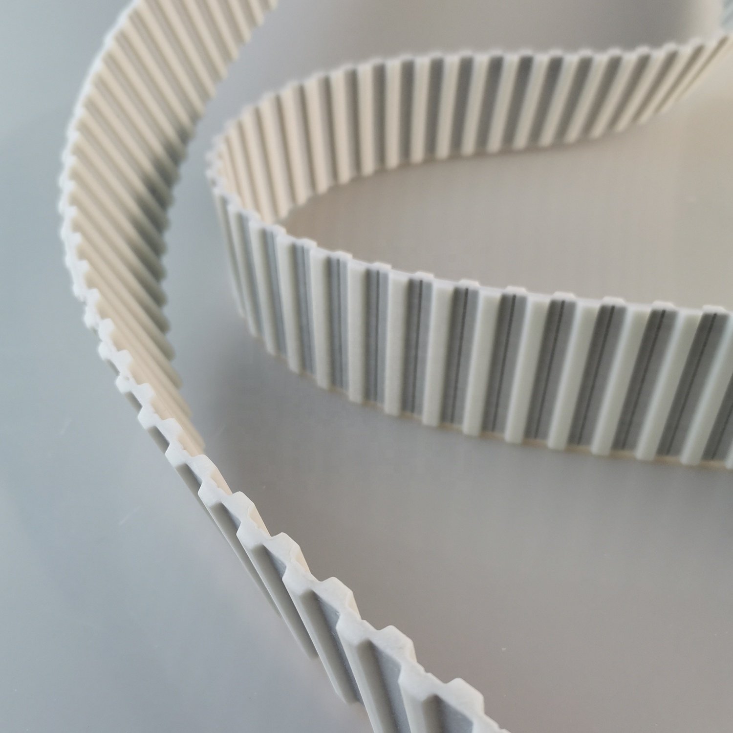 Hot selling double-sided Tooth PU Transmission Belts White PU Open ended Timing Belt