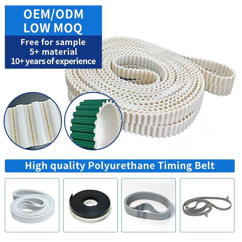Factory Wholesale PU Timing Belt HTD3M 5M 8M xl/l/h/t5/t10 seamless pu transmission belt with cleats