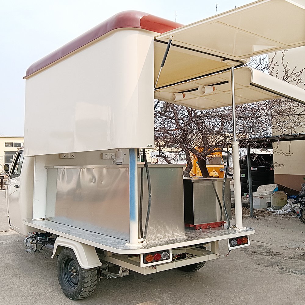 Coffee Catering Cart Electric Food Van Mobile Fast Ice Cream Tricycle Tuk Tuk Piaggio Ape Truck for Sale