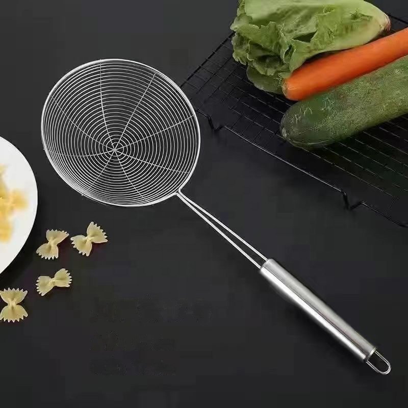 Oil-frying Filter Kitchen Tools Stainless Steel Multi-function Oil Filter Spoon With Clip Juice Filter stainless steel skimmer