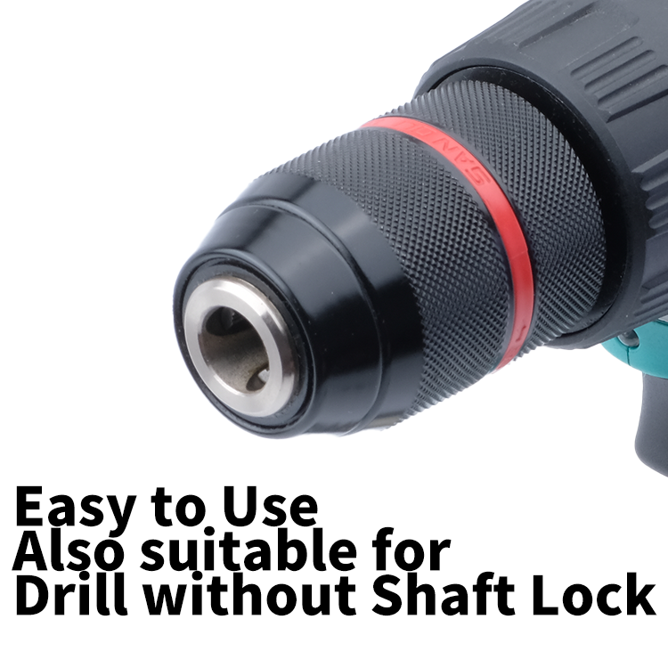 Keyless Drill Chuck 13mm with Locking System 1/2"-20 UNF Double-Sleeve Metal Housing Ratcheting Power Tools Accessories