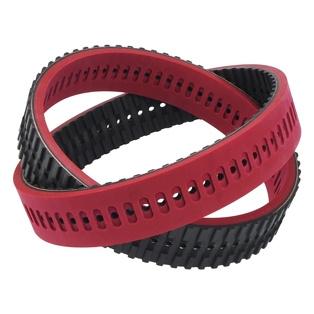 Power transmission vulcanized rubber coated belt T10 pull down belt for packing machine with holes