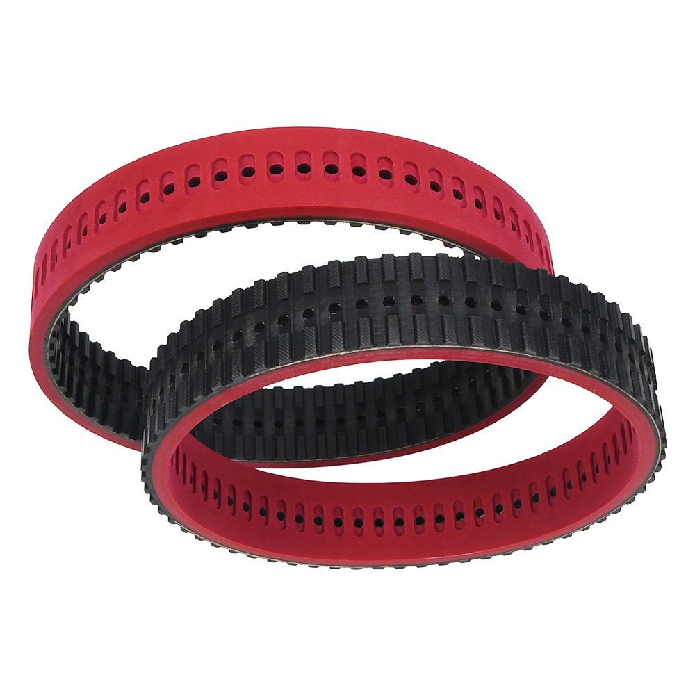 Power transmission vulcanized rubber coated belt T10 pull down belt for packing machine with holes