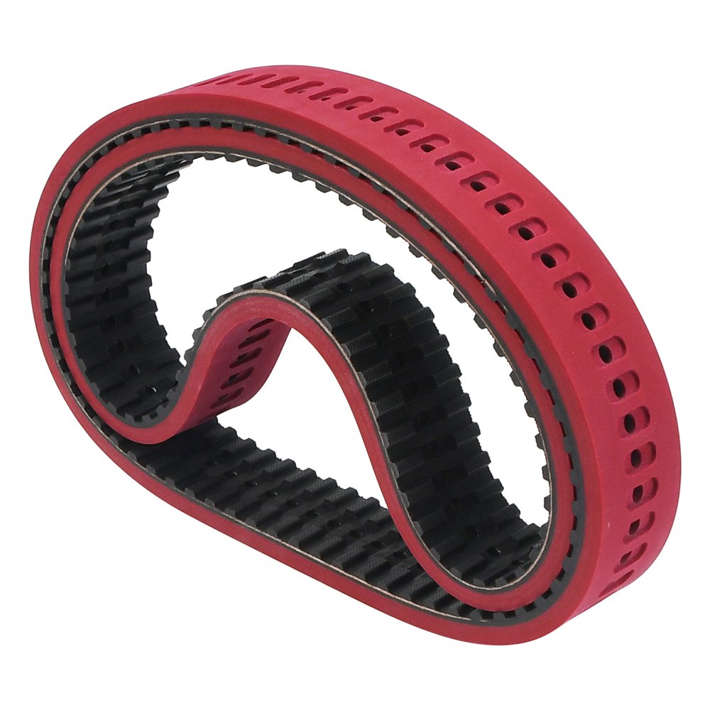 Power transmission vulcanized rubber coated belt T10 pull down belt for packing machine with holes