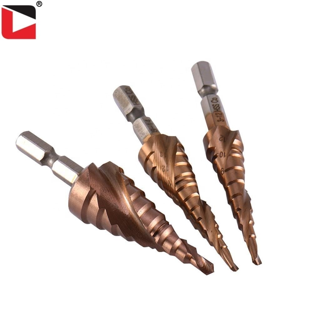 Good quality Hss cobalt spiral step drill bit set for power tool