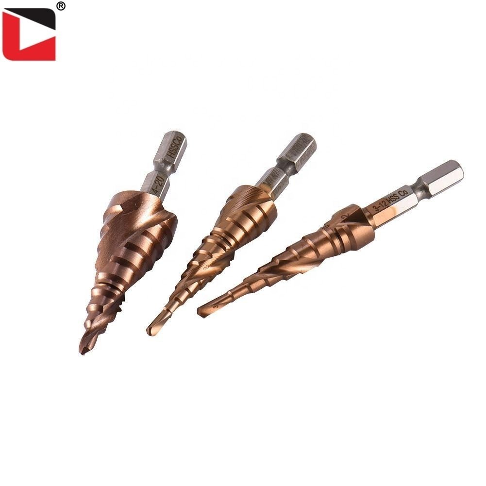 Good quality Hss cobalt spiral step drill bit set for power tool