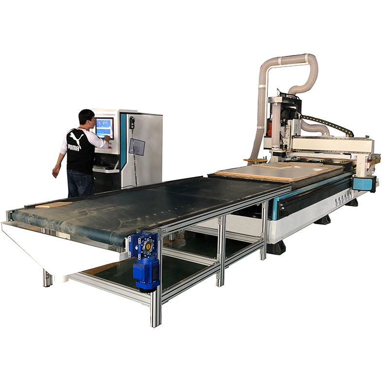 CNC Router Line for Wood Kitchen Cabinets & Panel Furniture with Nesting Software-Wood Product Processing Line