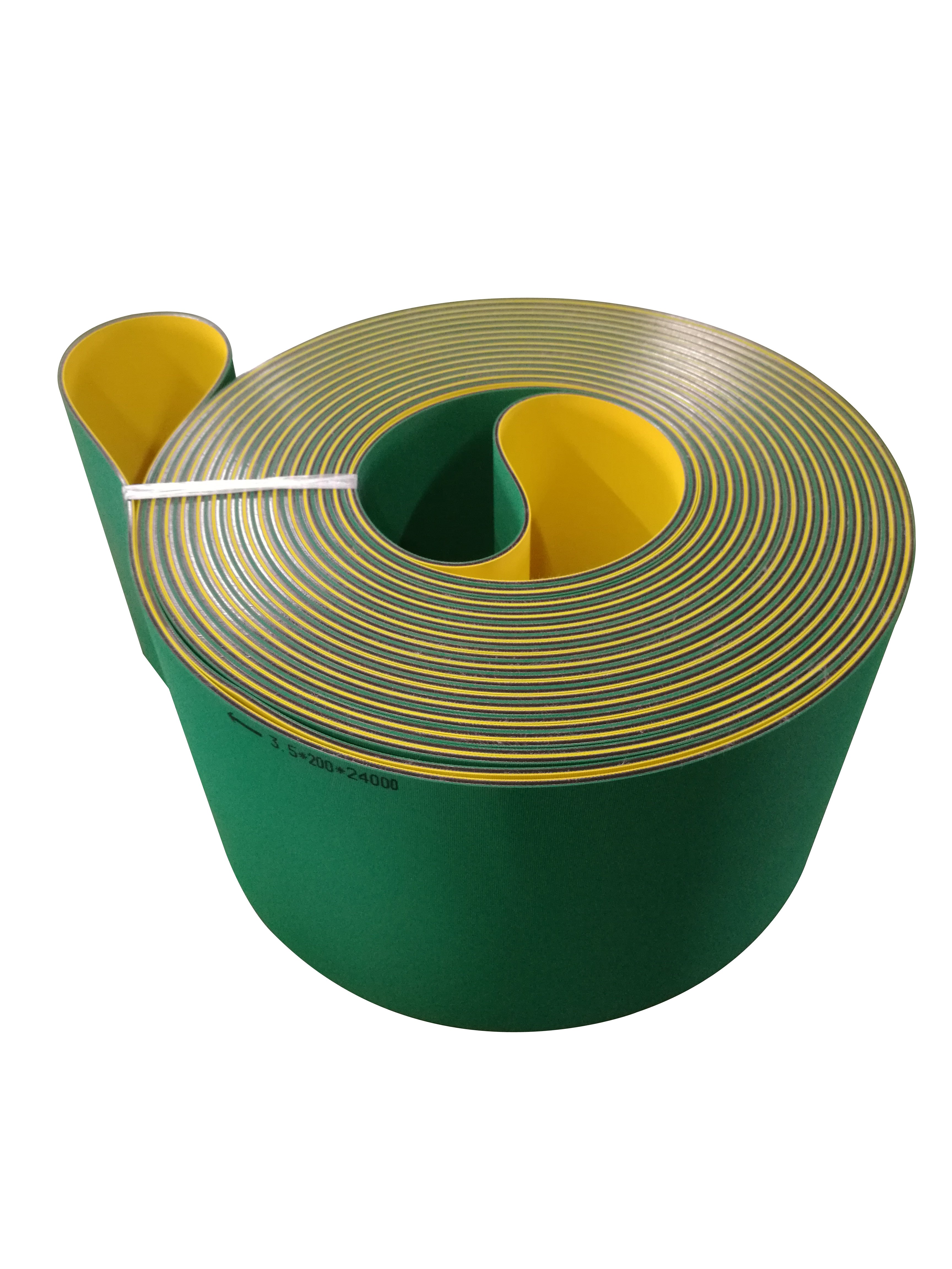 Factory Directly Supplier Antistatic Green/Yellow Rubber Transmission Belt For Textile Machine