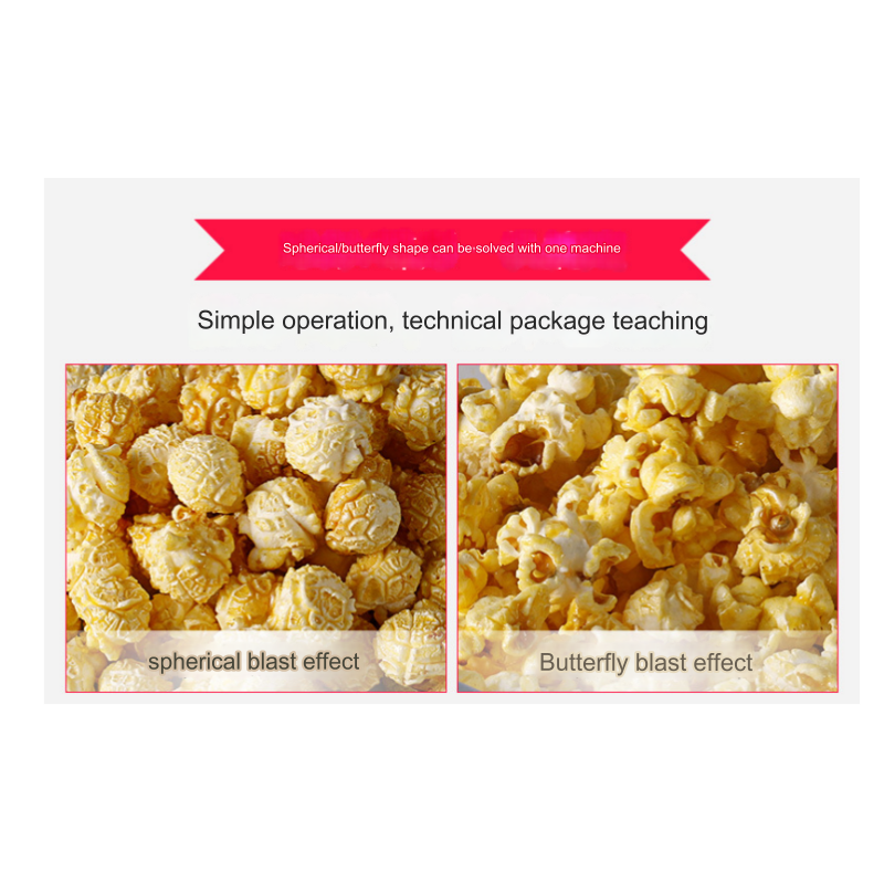 Fully Automatic Popcorn Machine With Wheels Easy to Move Popcorn Maker Gas Heating Commercial Corn Snack Pop Corn Equipment