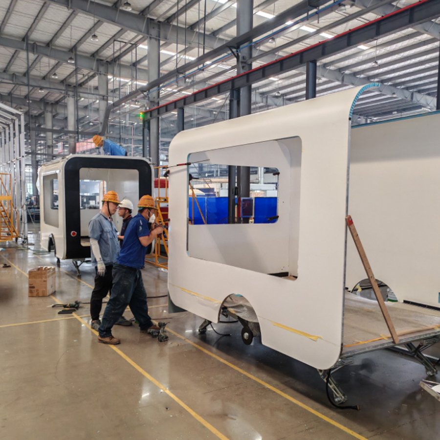 Shipping Container Chicken Rotisserie Grill Overseas China Food Truck Trailer Small with Toilet 8 ft X 5 ft From Shanghai