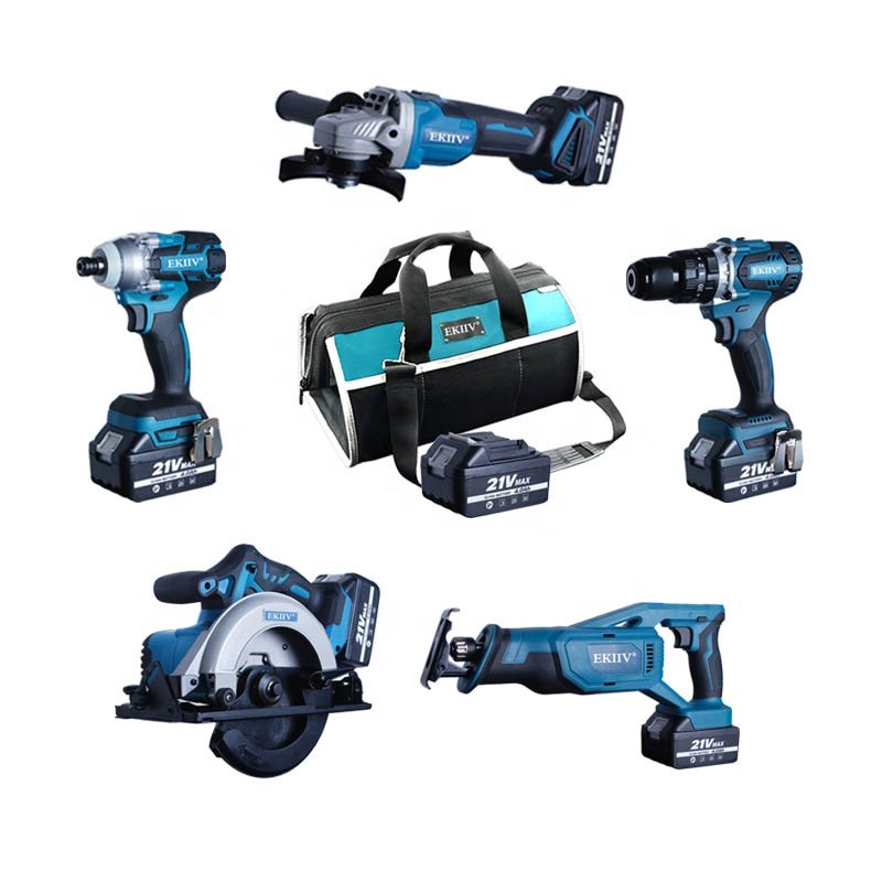 21V Portable Electric Cordless Drill Kit Factory Power Tools 18V Lithium Battery Brushless for Home or Workshop Use